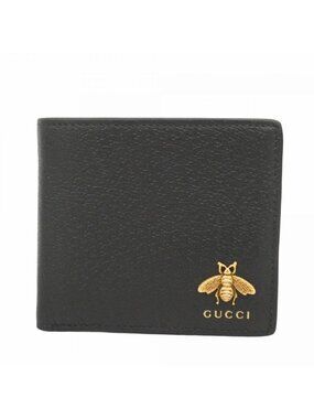 Gucci Wallet Bi Leather Black Gold